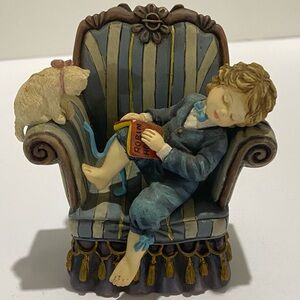 Sandra Kuck Treasures "Storybook Dreams" Figurine 1st Edition VTG 1999 Boy Cat